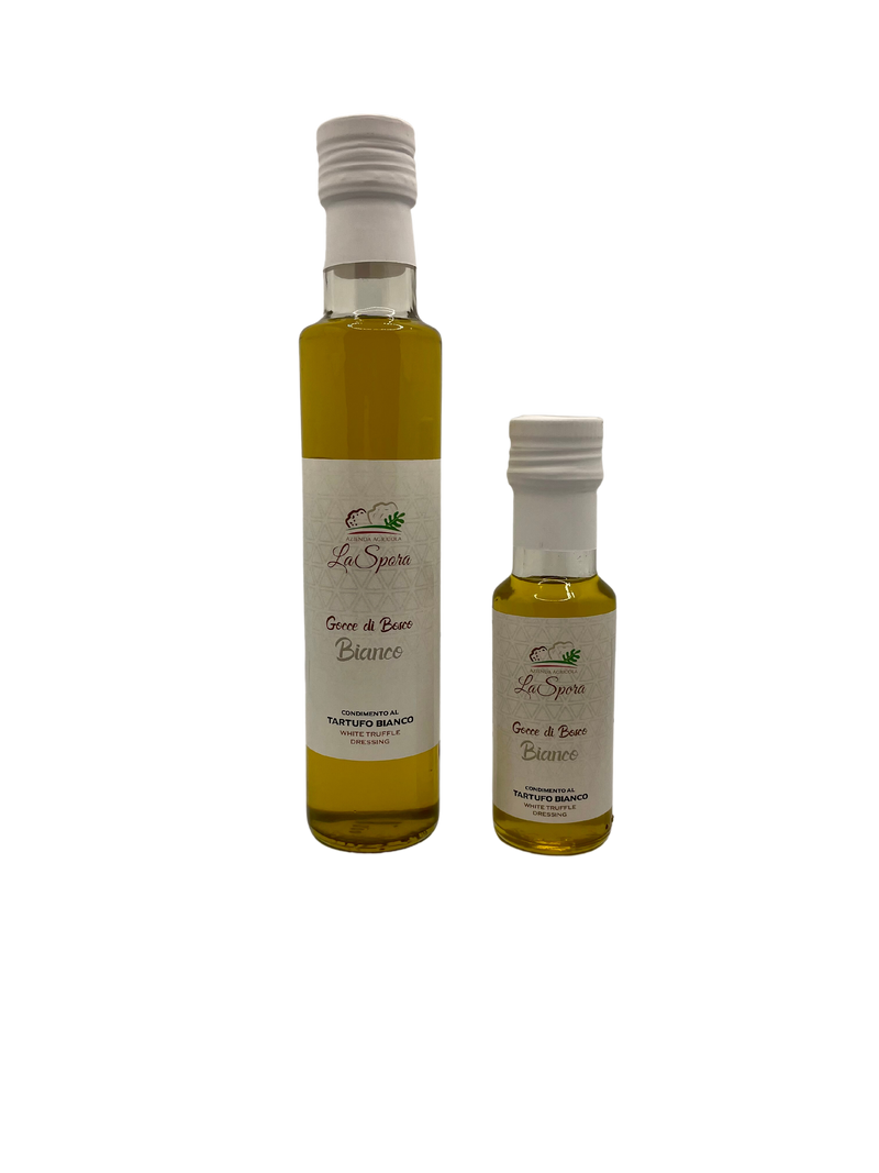 Dressing auf Basis von extra nativem Olivenöl mit weißem Trüffel