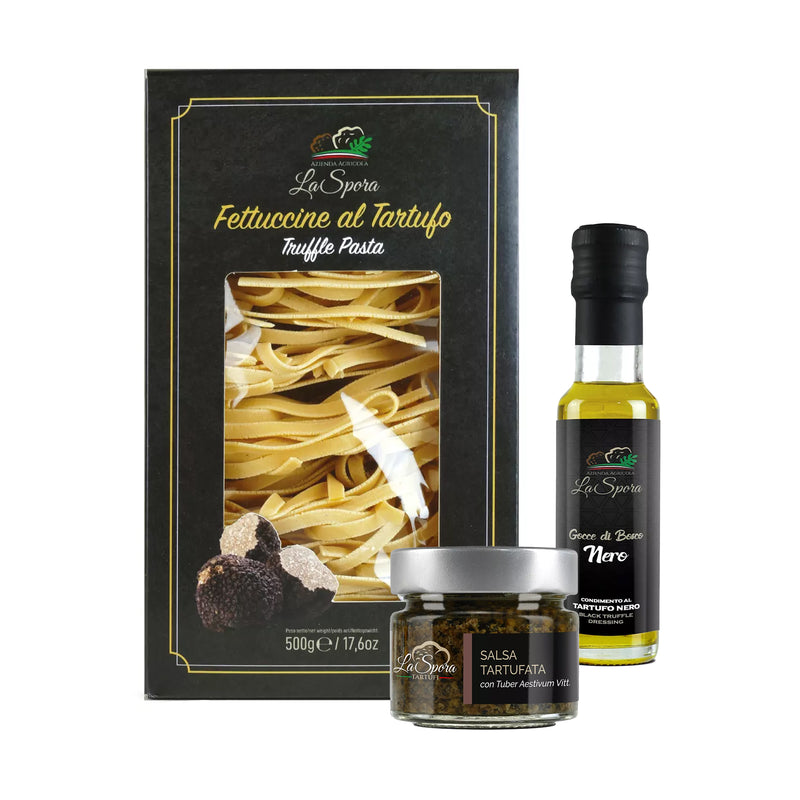 Kit pasta: fettuccine + salsa tartufata + olio al tartufo nero