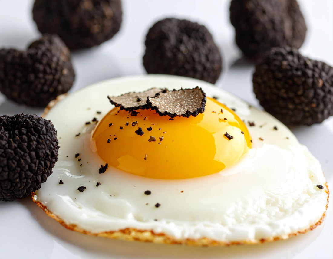Uova al tegamino con tartufo nero: una colazione da re