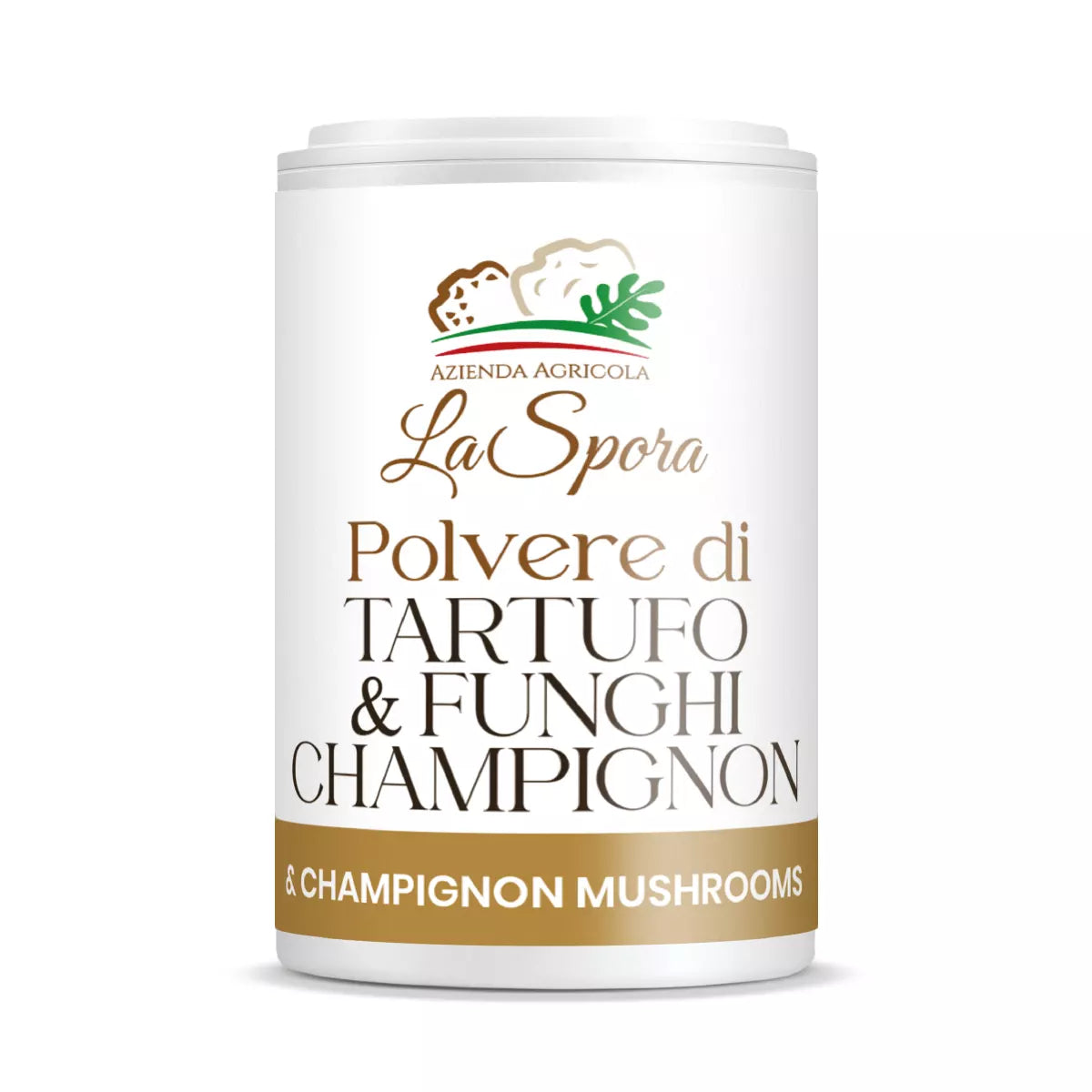 Truffle and champignon mushroom powder