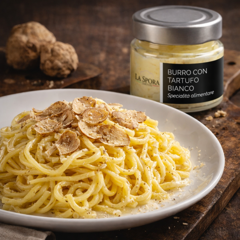 Burro con tartufo bianco